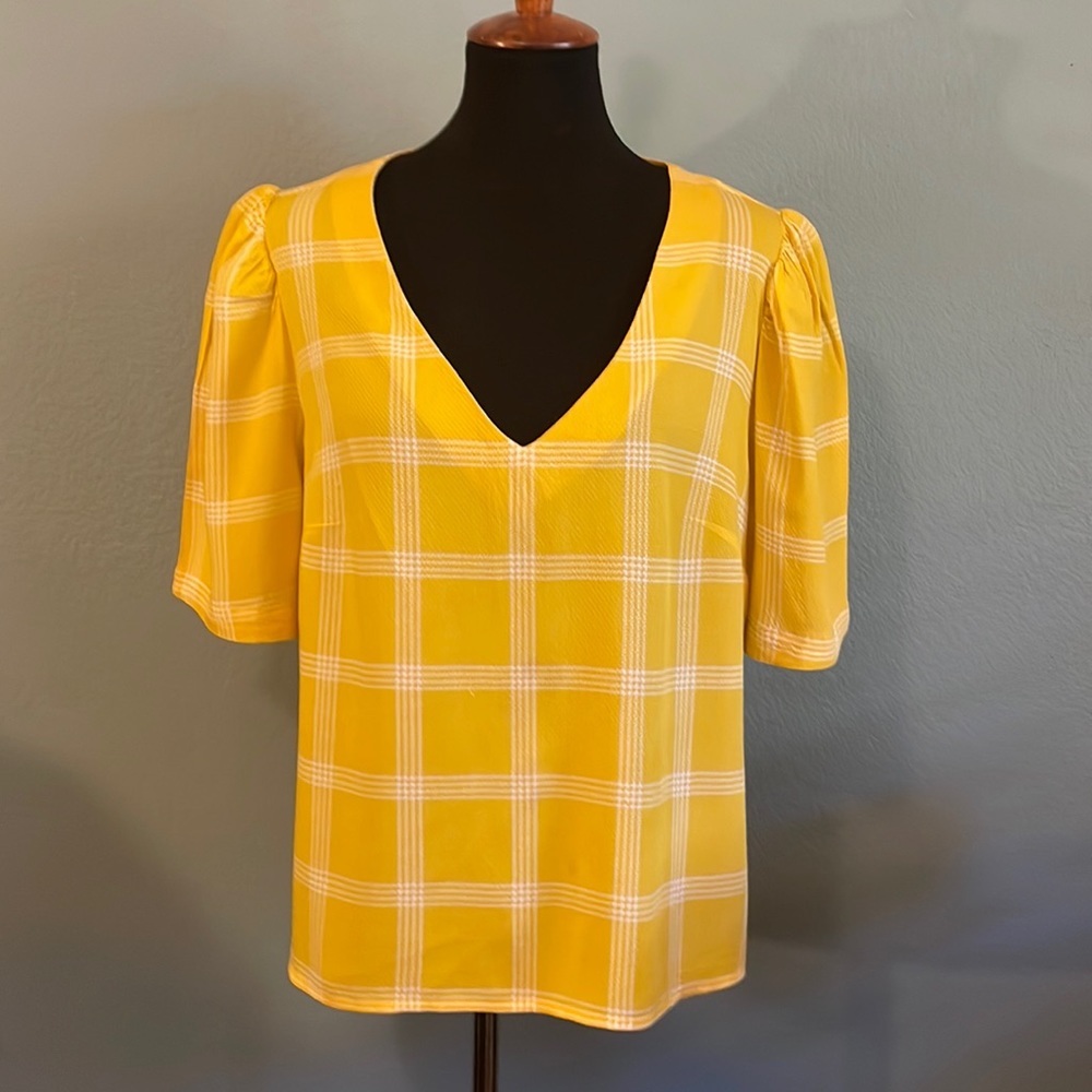A New Day Yellow Blouse with Puff Sleeve